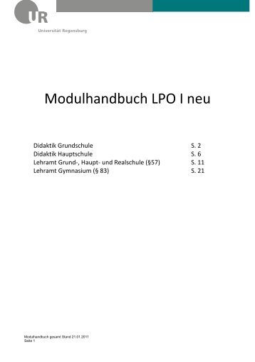 Modulhandbuch LPO I neu - Universität Regensburg