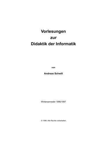 Vorlesungen zur Didaktik der Informatik