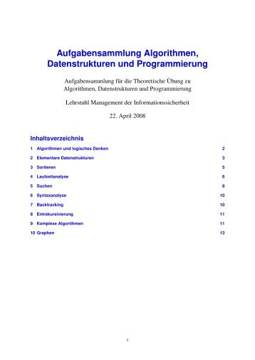 Aufgabensammlung theoretische Aufgaben für ADP - Lehrstuhl für ...