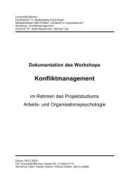 Konfliktmanagement - www-user - Universität Bremen