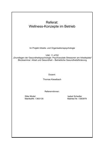 Wellness-Konzepte im Betrieb - www-user