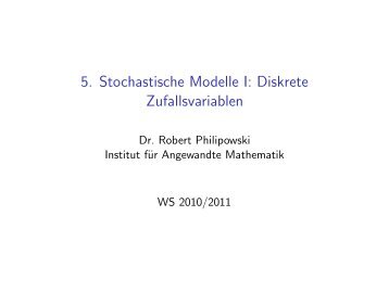 5. Stochastische Modelle I: Diskrete Zufallsvariablen