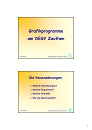 Grafikprogramme am DESY Zeuthen