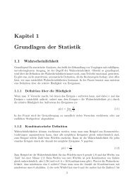 Kapitel 1 Grundlagen der Statistik 1.1 Wahrscheinlichkeit - Desy