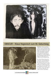 OBSCUR – Klaus Hegewisch zum 90. Geburtstag - 1002andmore.de