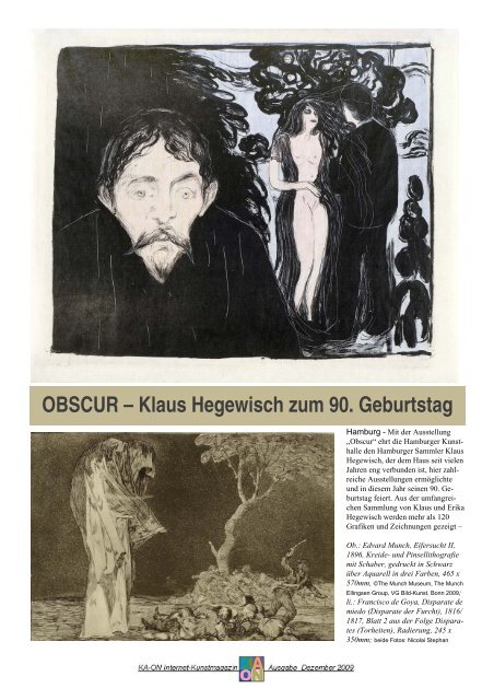 OBSCUR – Klaus Hegewisch zum 90. Geburtstag - 1002andmore.de