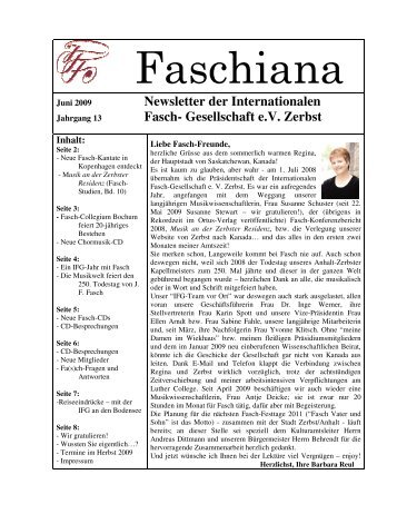 Faschiana - Fasch.net