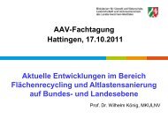Aktuelle Entwicklungen im Bereich Flächenrecycling ... - AAV NRW