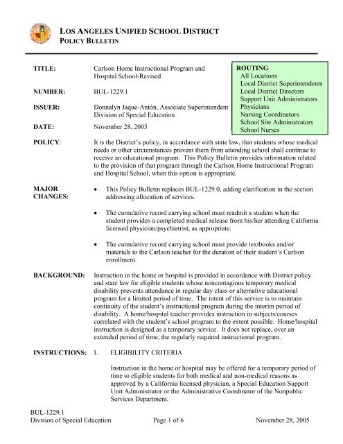 LAUSD | Division of Special Education - Los Angeles Unified School ...