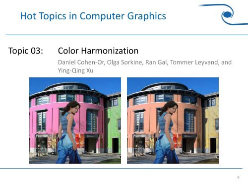 Hot Topics in Computer Graphics - Visual Computing Group