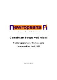 Wahlprogramm Newropeans zur Europawahl 2009