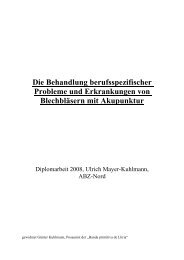 Die Behandlung von Blechbläsern mit Akupunktur