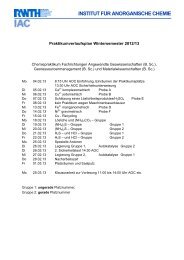 Eingangsvermerk Aachen, den 21 - Institut für Anorganische Chemie