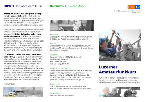 Luzerner Amateurfunkkurs - USKA