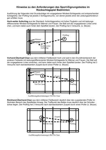 Hinweise zu den Anforderungen des Sport-Eignungstestes im - dbs-lin
