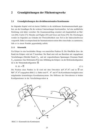 Grundgleichungen der Flaechentragwerke