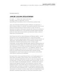 JAKUB JULIAN ZIOLKOWSKI - Hauser & Wirth