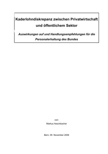 Kaderlohndiskrepanz zwischen Privatwirtschaft und ... - Org-Portal.org