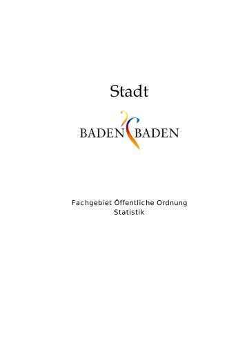 Fachgebiet Öffentliche Ordnung Statistik - Baden-Baden