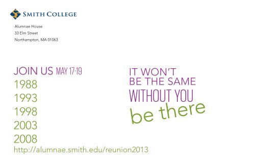 Reunion I Brochure - Alumnae Association of Smith College