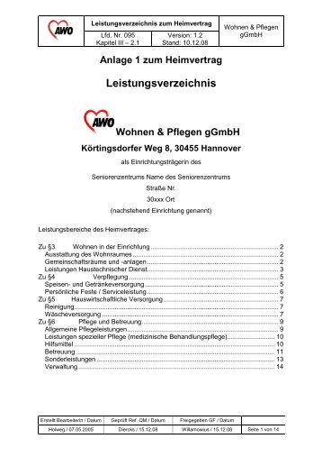 095-Leistungsverzeichnis zum Heimvertrag - AWO Wohnen ...