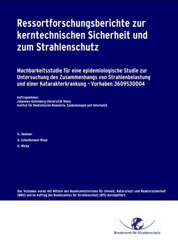 Ressortforschungsberichte zur kerntechnischen Sicherheit und zum ...