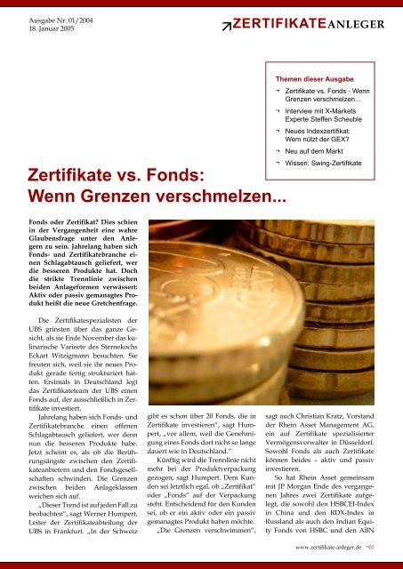Zertifikate vs. Fonds: Wenn Grenzen verschmelzen... - Ariva.de