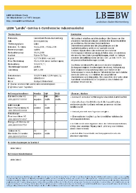 LBBW "Ländle"-Synthia 6 (Synthetische ... - Börse Stuttgart