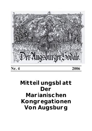 Sodale Nr. 4 2006 - Marianische Kongregationen Augsburg