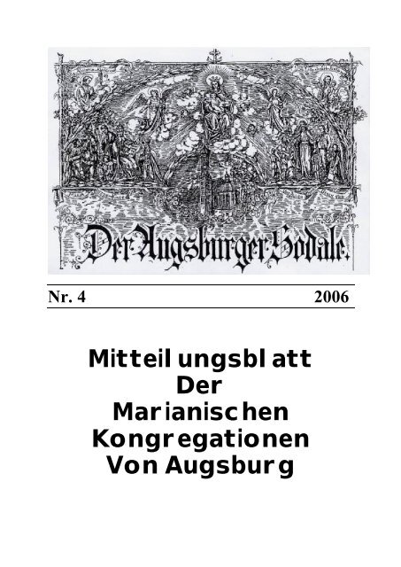 Sodale Nr. 4 2006 - Marianische Kongregationen Augsburg