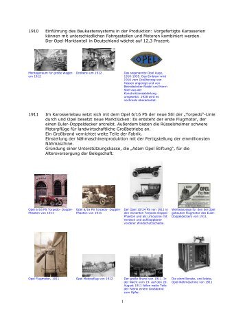 1910 Einführung des Baukastensystems in der Produktion ...