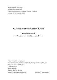 ALLEGORIE UND SYMBOL IN DER KLASSIK