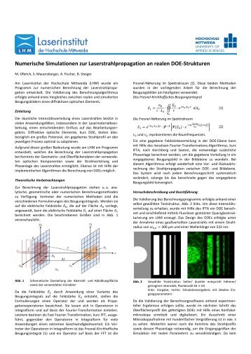 Numerische Simulationen zur Laserstrahlpropagation an realen ...