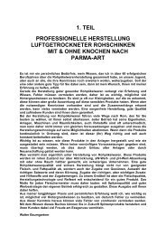 Herstellung luftgetrockneter Rohschinken