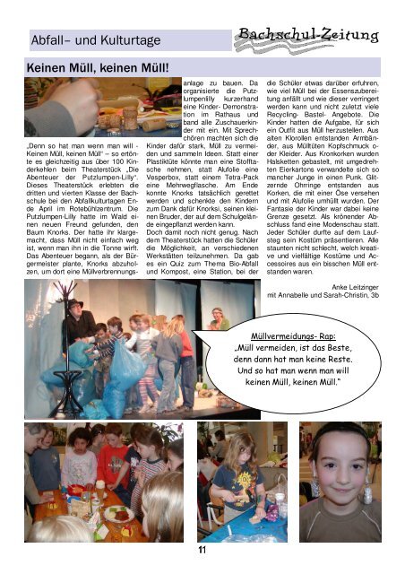 Bachschulzeitung 18 - 22.07.2009 - Bachschule Feuerbach