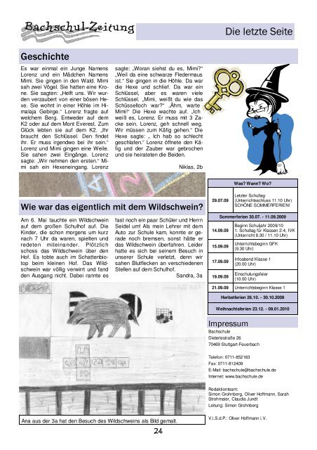 Bachschulzeitung 18 - 22.07.2009 - Bachschule Feuerbach