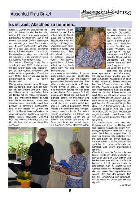Bachschulzeitung 18 - 22.07.2009 - Bachschule Feuerbach