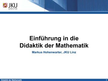Einführung in die Didaktik der Mathematik - Pbworks