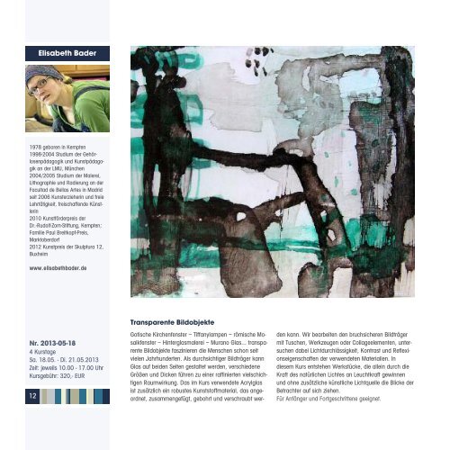 Katalog des Kursprogramms 2013 - Freie Kunstakademie Gerlingen