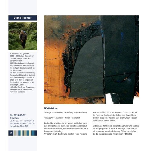 Katalog des Kursprogramms 2013 - Freie Kunstakademie Gerlingen