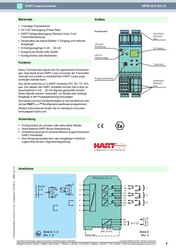 KFD2-HLC-Ex1.D HART Loop Converter ... - Pepperl+Fuchs
