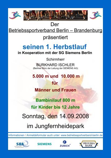 seinen 1. Herbstlauf - Betriebssportverband Berlin-Brandenburg ev