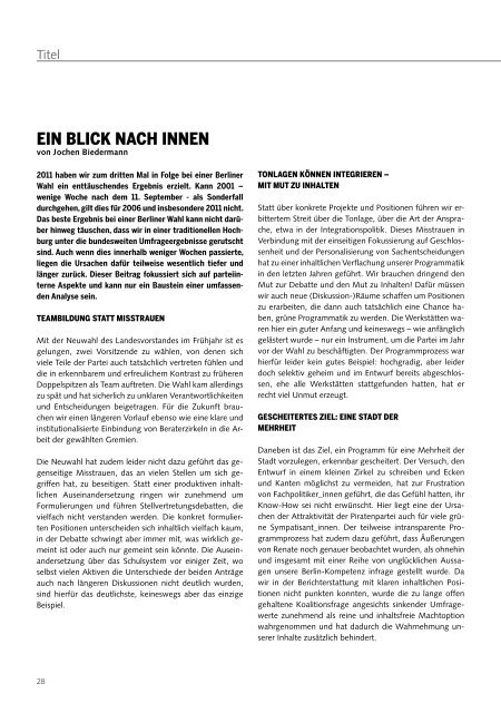 Stachlige Argumente 04/2011 - Bündnis 90/Die Grünen Berlin