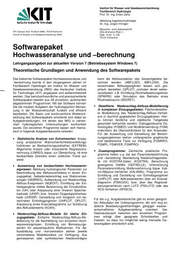 Softwarepaket - Institut für Wasser und Gewässerentwicklung ...