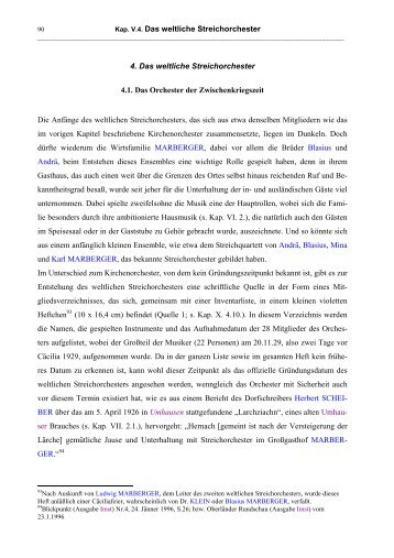 V.4. Das weltliche Streichorchester - Umhausen