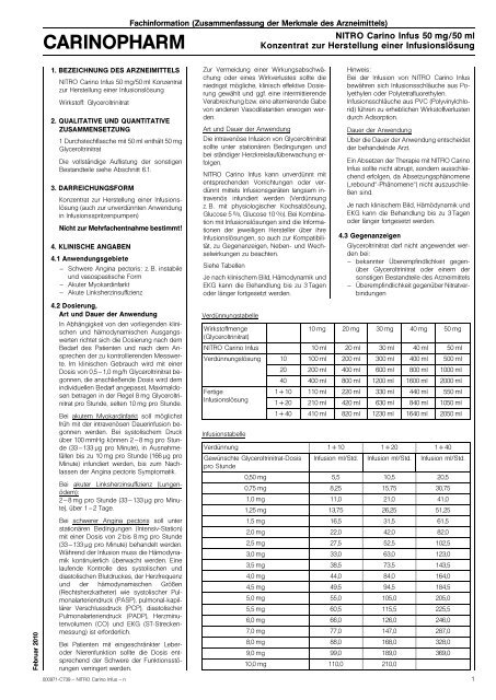 Fachinformation - Carinopharm GmbH