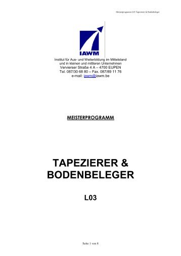 TAPEZIERER & BODENBELEGER - IAWM