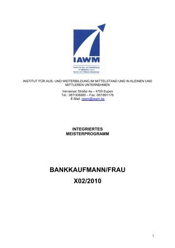 BANKKAUFMANN/FRAU X02/2010 - IAWM