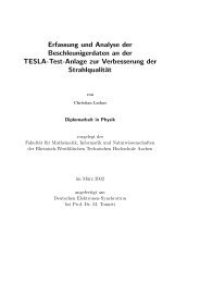 Erfassung und Analyse der Beschleunigerdaten an der ... - Desy