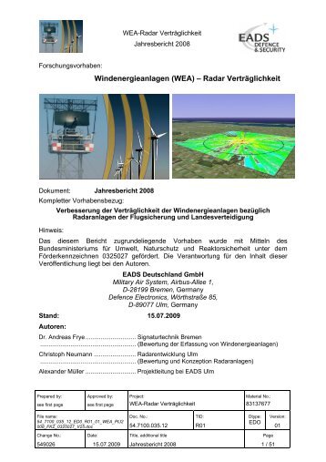 Windenergieanlagen (WEA) – Radar Verträglichkeit